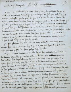 Une lettre de Carnot à Bonaparte