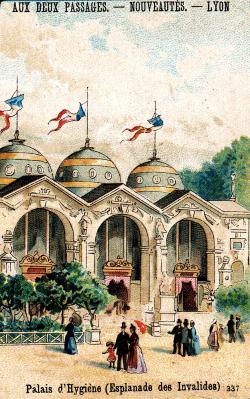 le palais d’Hygiène édifié sur l’esplanade des Invalides lors de l’Exposition universelle de 1878.