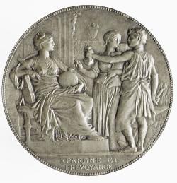 Médaille montrant l'épargne et la prévoyance