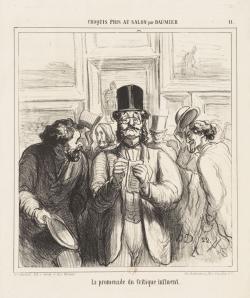 un critique au salon de 1865, caricature