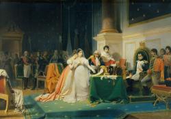  Joséphine signe le pacte de divorce, soutenue dans cette douloureuse épreuve par sa fille Hortense 