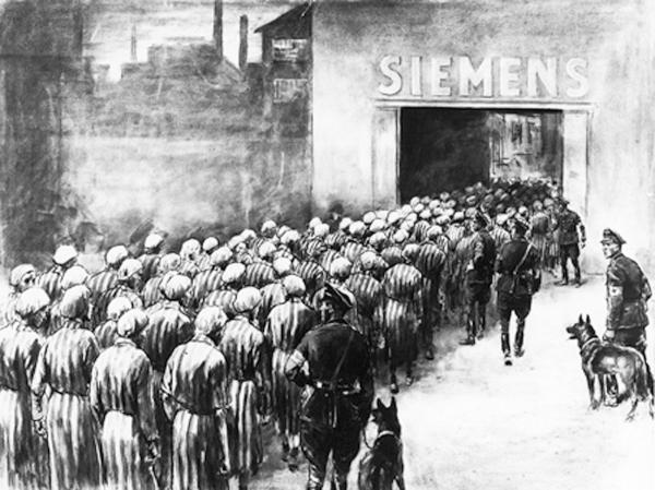 Les Prisonniers du camp de concentration de Ravensbrück sont contraints au travail chez Siemens