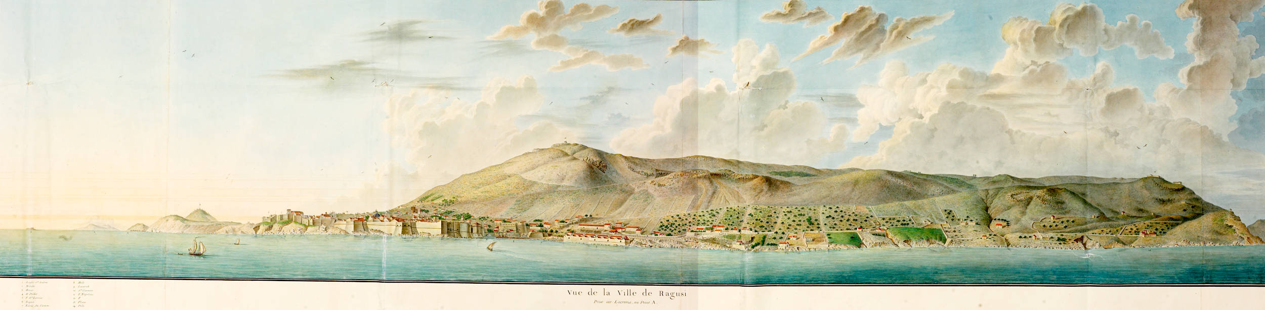 Vue de la ville de Ragusi (détail).