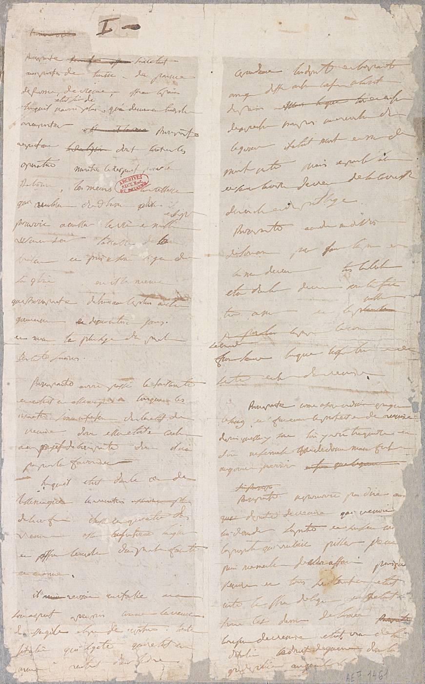 Note autographe du général Bonaparte sur les événements de Venise.1797.