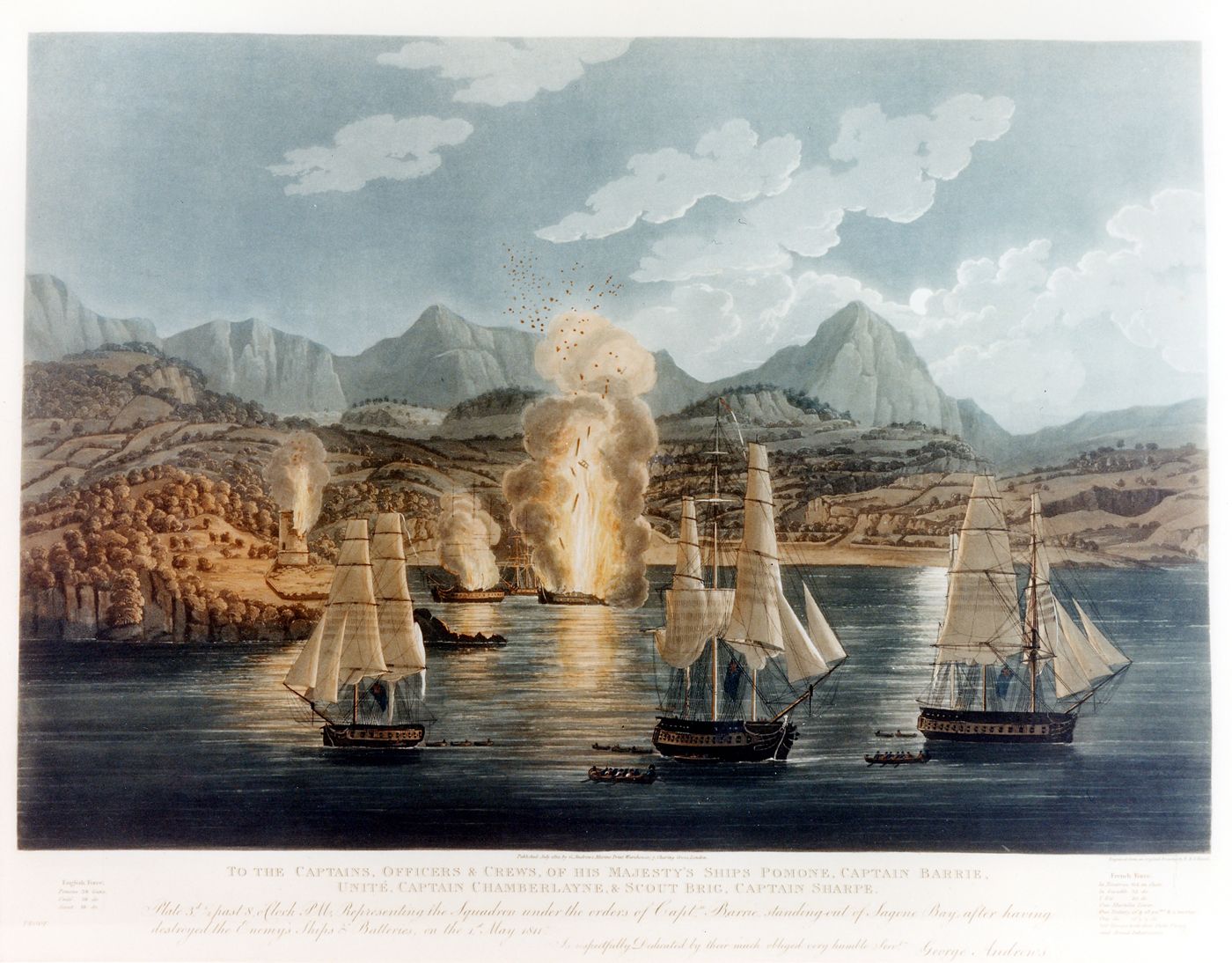Combat de Sagone, 1er mai 1811 - Estampe 3 : A 8 heures et demie, le départ...