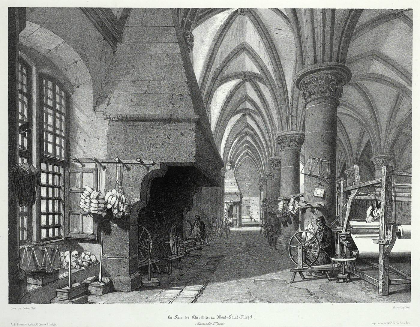La salle des chevaliers au Mont-Saint-Michel.