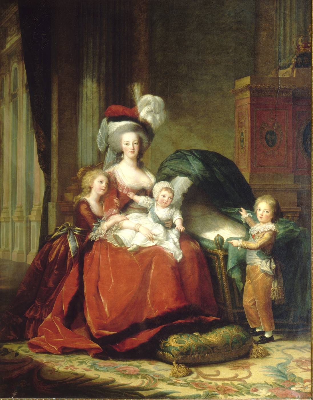 Marie-Antoinette de Lorrraine Habsbourg, reine de France et ses enfants.