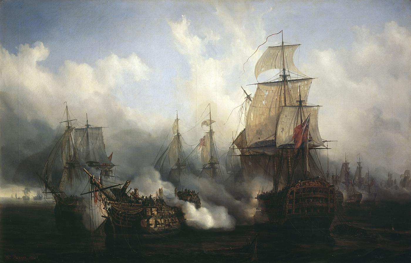 Scène de la bataille de Trafalgar
