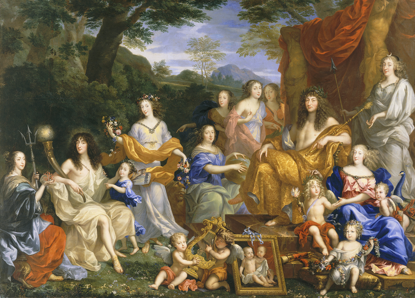 Portrait mythologique de la famille de Louis XIV Jean NOCRET (1615 - 1672) 