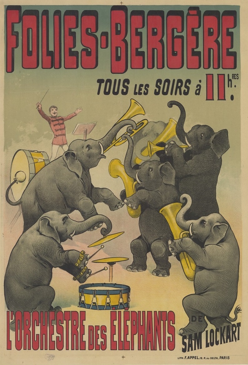 Folies-Bergères - Tous les soirs - L'orchestre des éléphants de Sam Lockart.