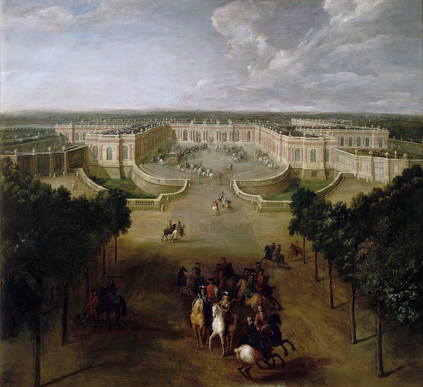 Vue du château du Grand Trianon prise de l'avenue en 1723.