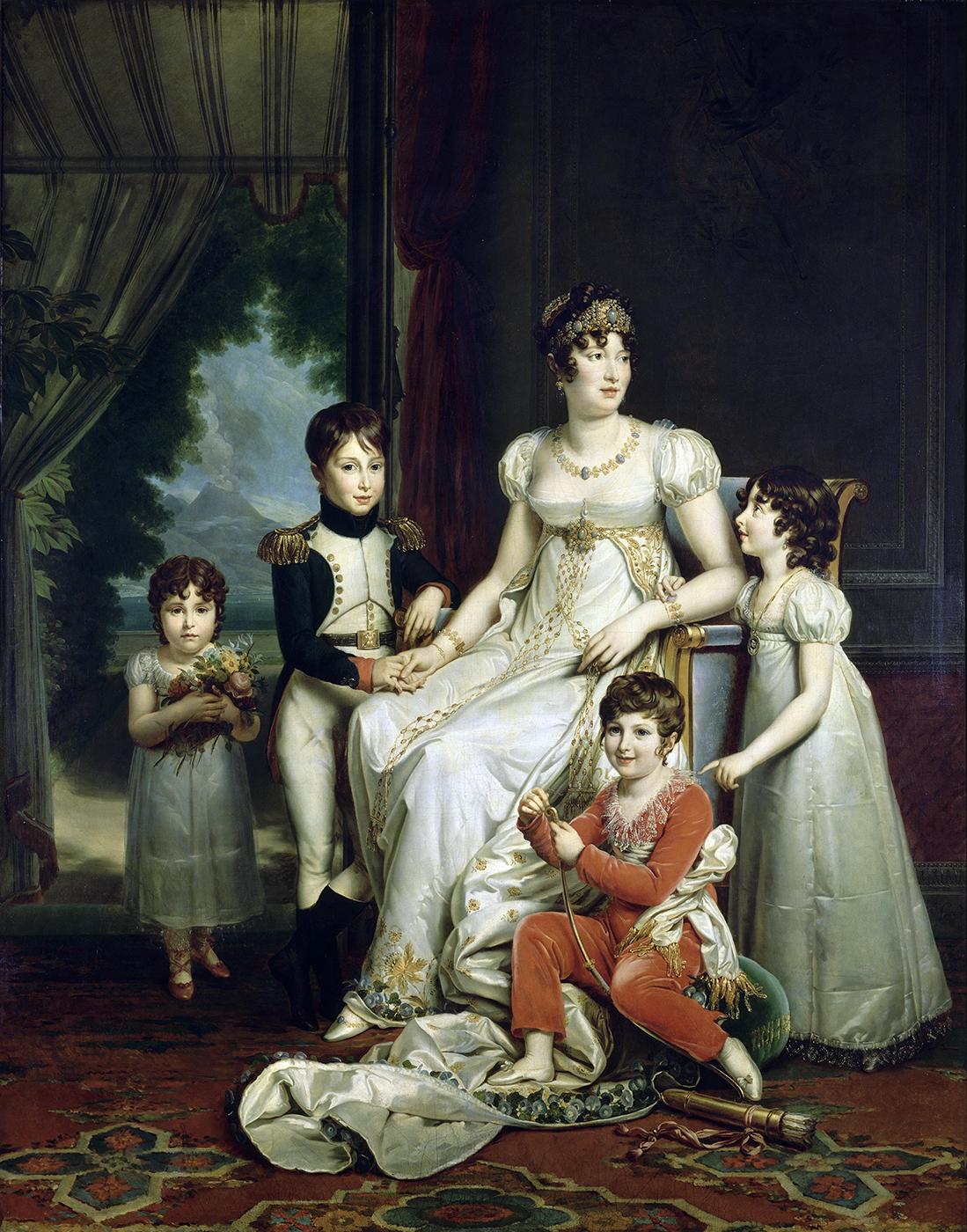 Caroline Murat et ses enfants.