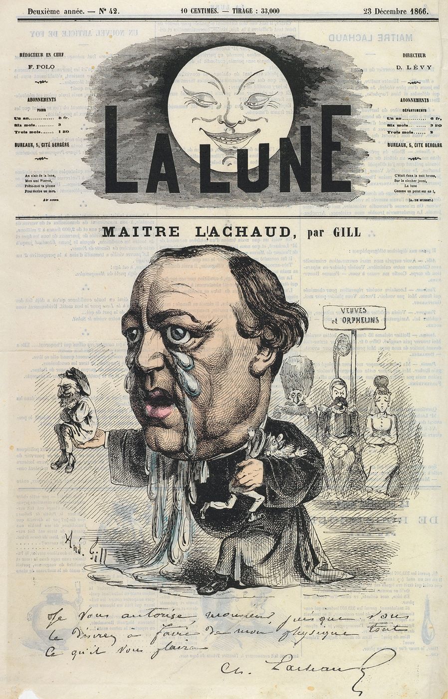 Caricature de l'avocat Lachaud.
