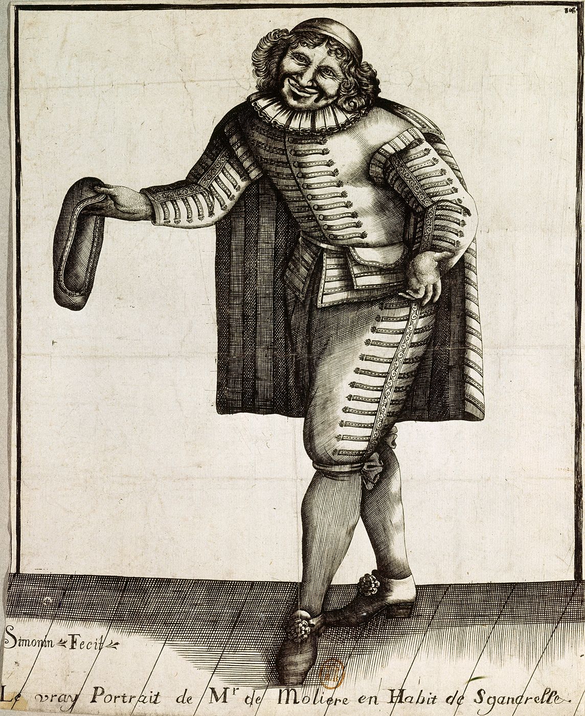 Le vray portrait de Mr de Molière en habit de Sganarelle. Claude SIMONIN (1635 - 1721)