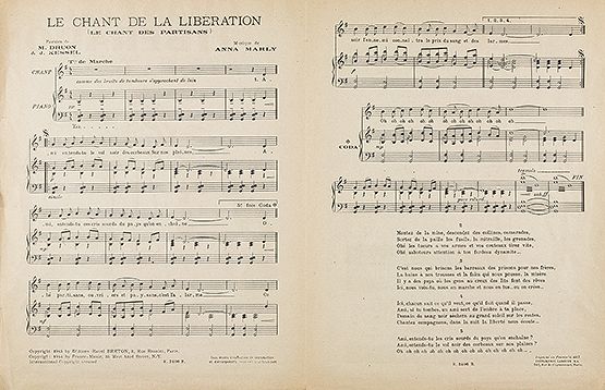Le Chant de la Libération (Le Chant des partisans) - La partition