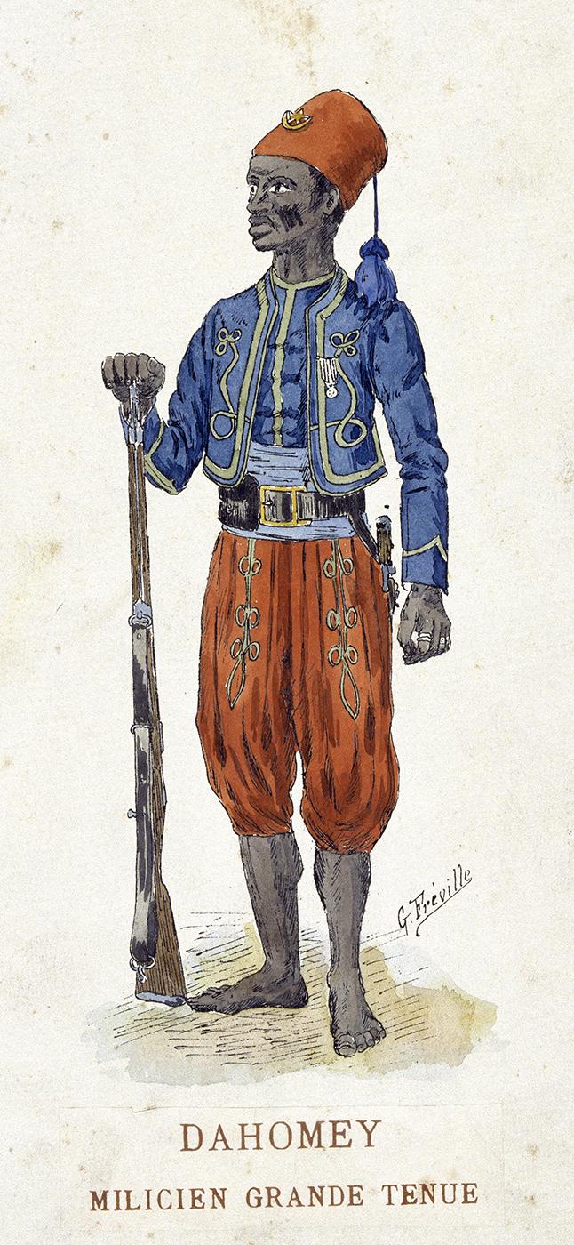 Dahomey : Milicien, grande tenue.