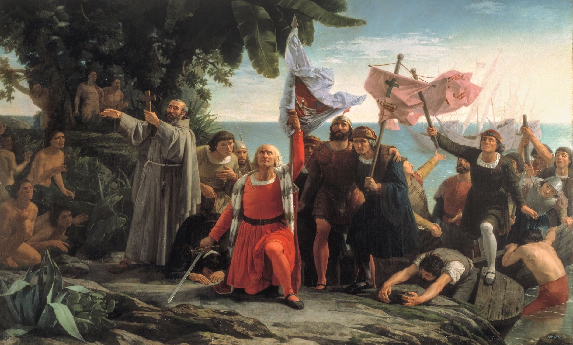 Premier débarquement de Christophe Colomb en Amérique