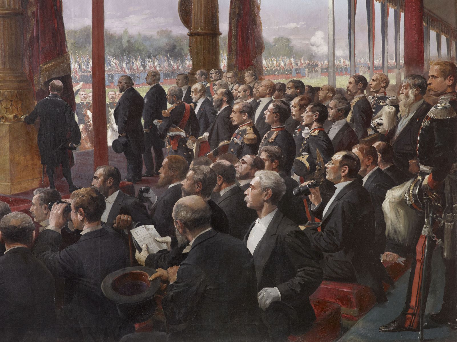 La Distribution des drapeaux à Longchamp par le président Jules Grévy (détail) - Edouard Detaille