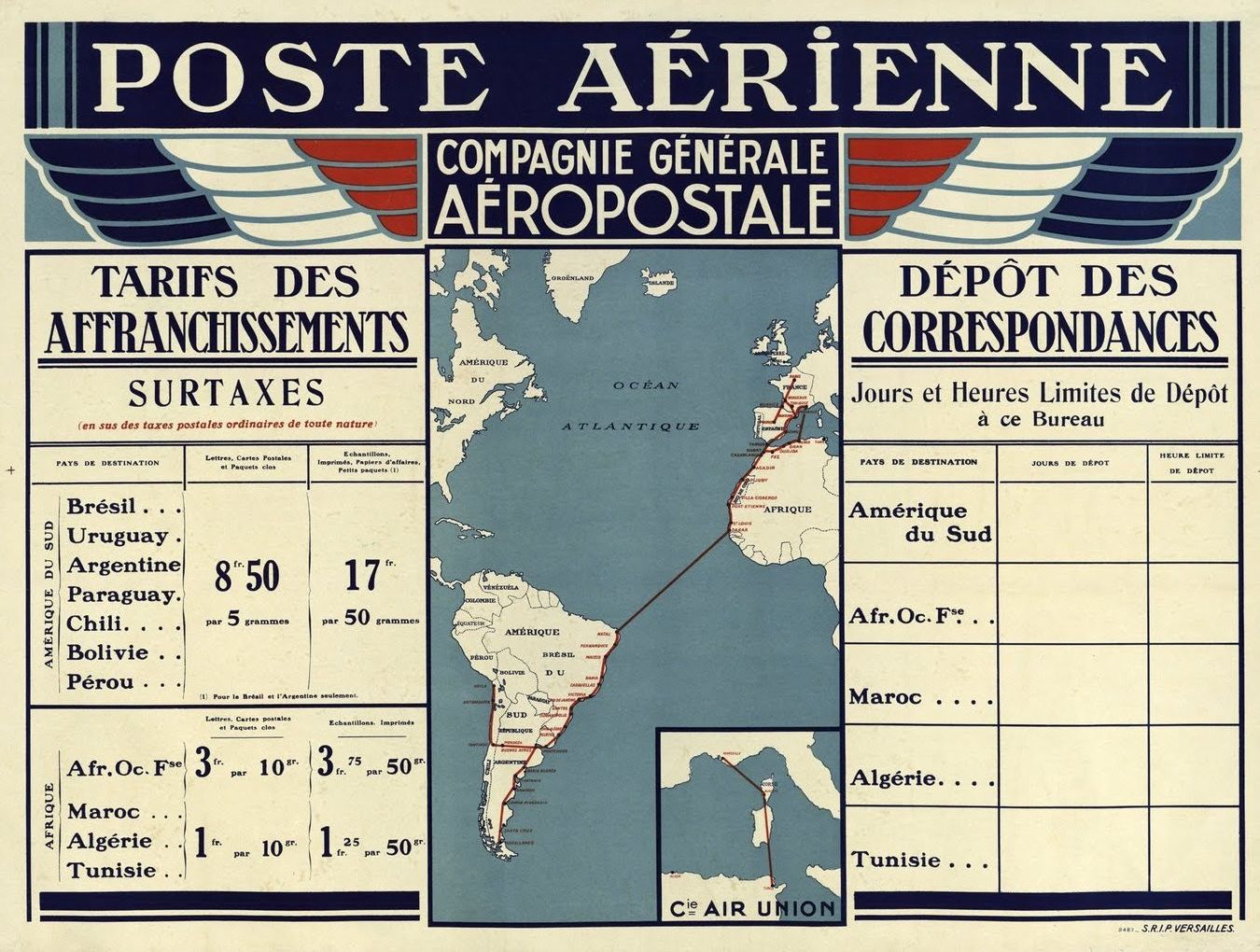 Compagnie Générale Aéropostale. Poste aérienne