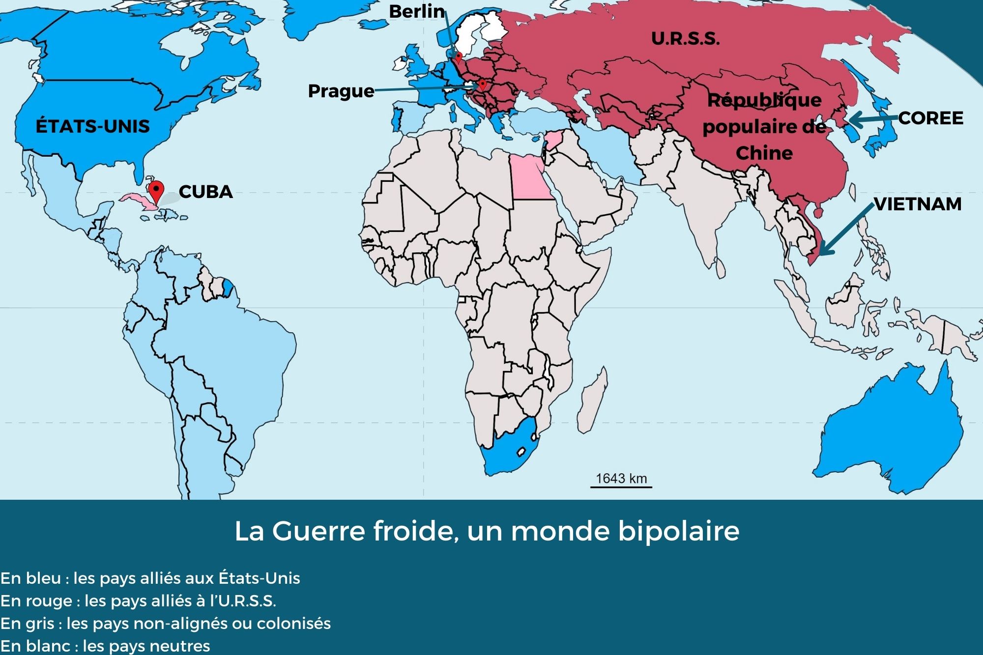 Carte des points chauds de la Guerre froide