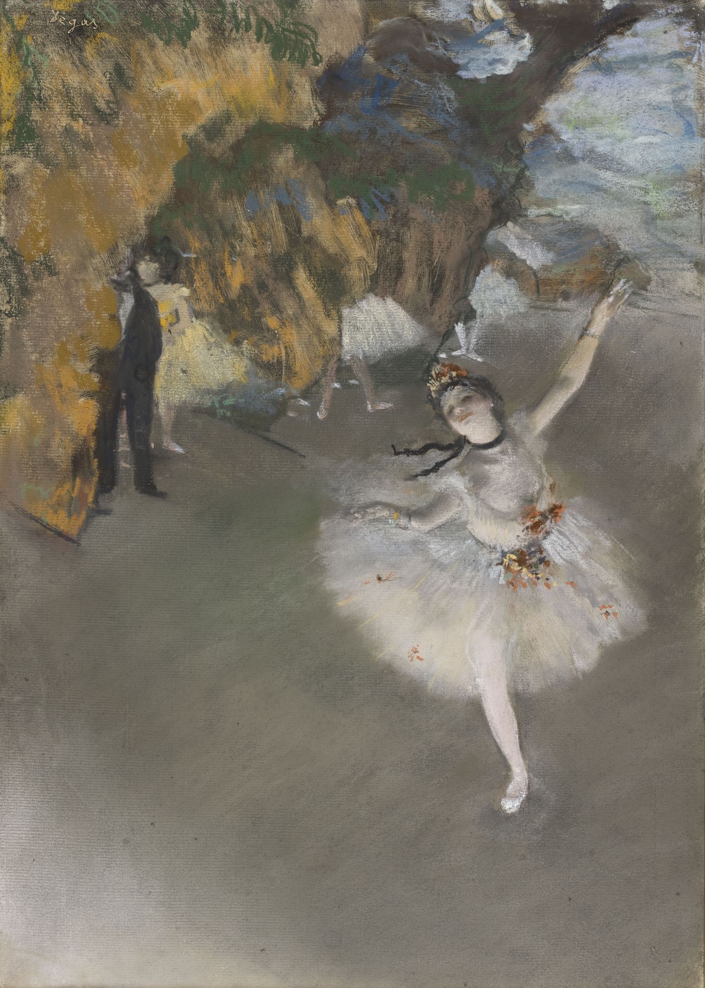 une danseuse en tutu salue le public