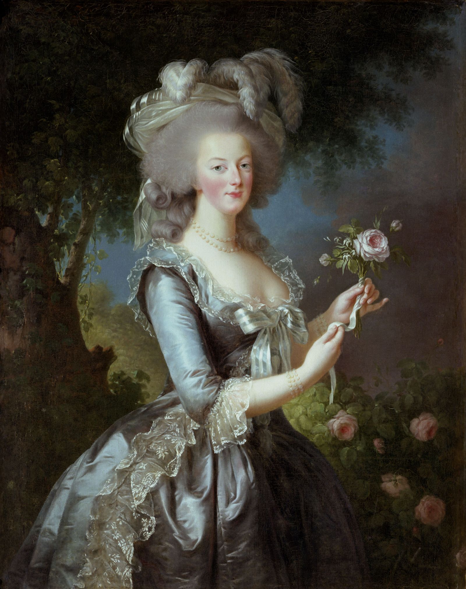 Marie-Antoinette tenant une rose