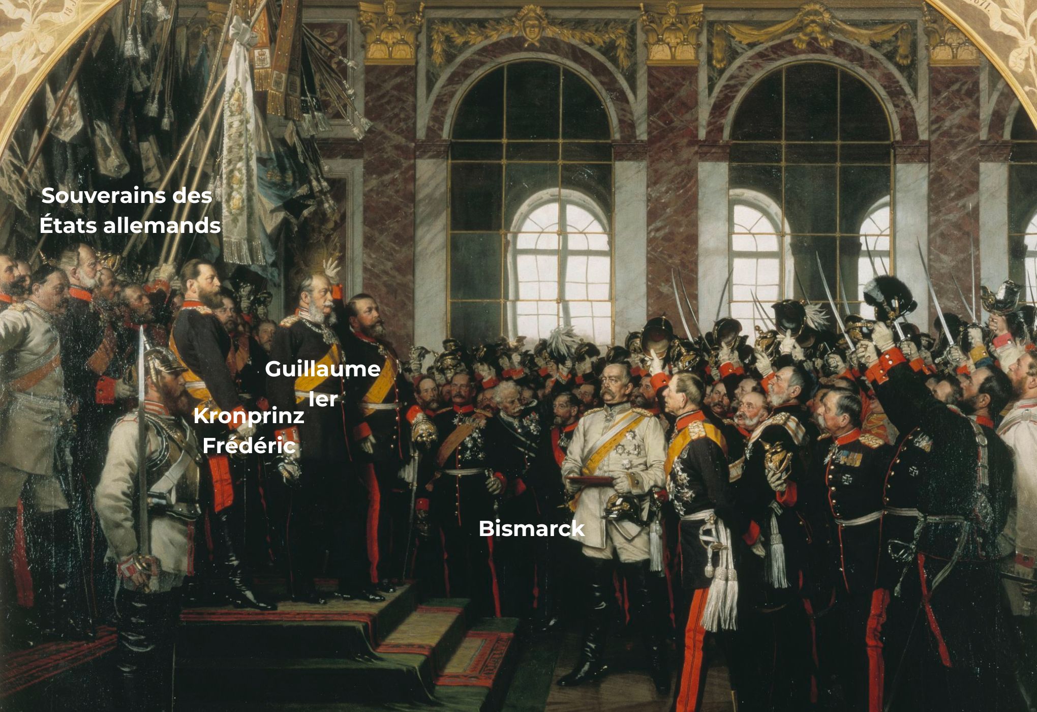 La Proclamation de l'empire allemand dans la galerie des Glaces de Versailles