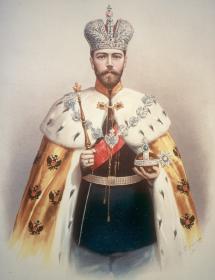 Nicolas II, avec couronne sceptre et orbe