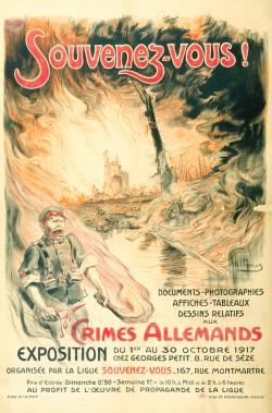 publicité exposition « Crimes allemands » qui se en octobre 1917