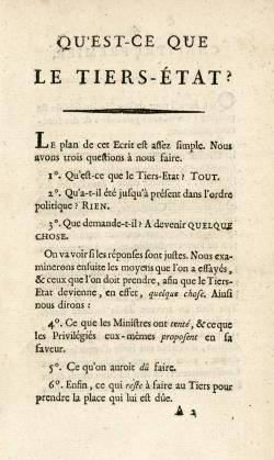 le troisième petit traité politique de l’abbé Emmanuel Sieyès,