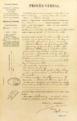Dressé par l’inspecteur départemental lors de sa visite des verreries d’Escaupont, en 1901, ce procès-verbal de contraventions constate les infractions à la loi du 2 novembre 1892