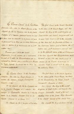 L’original du traité, signé à Amiens le 25 mars 1802, est un cahier de 31,30 cm de haut et de 23 cm de large, comportant six feuillets doubles, soit vingt-quatre pages