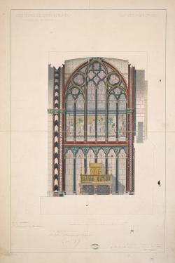 Le projet de Jean-Charles Danjoy (1806-1862) pour Bordeaux montre comment les architectes diocésains opèrent sur la totalité du bâtiment, incluant à leur action le décor