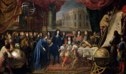 Colbert présente à Louis XIV les membres de l’Académie royale des sciences