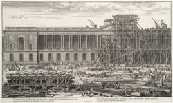 La colonnade du Louvre en construction