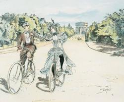 Couple à bicyclette - Maurice Neumont