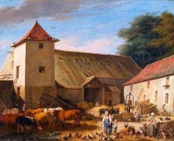 Une cour de ferme au XVIII<sup>e</sup> siècle