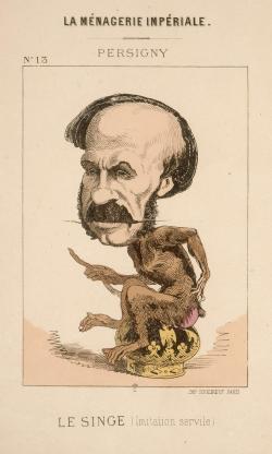 La ménagerie impériale, portrait-charge n°13 de Persigny, "le singe".