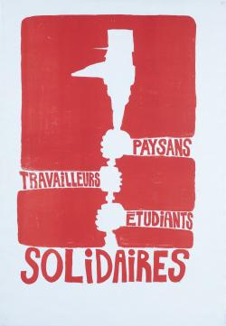 Affiche : Paysans travailleurs étudiants solidaires contre de gaulle attribution incertaine