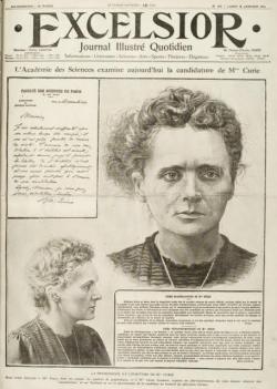 l'académie des Sciences examine aujourd'hui la candidature de Mme Curie