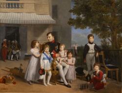 le tableau de Ducis montre pour la première fois un Empereur paternel, jouant avec des enfants en toute simplicité. 
