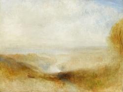 Paysage avec une rivière et une baie dans le lointain - William Turner