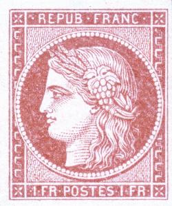 timbre poste cérès rouge