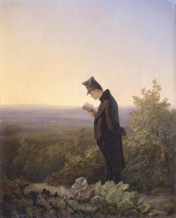 La lecture du bréviaire, le soir - Spitzweg 