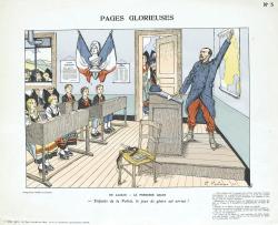 Un soldat français donne un cours dans une classe alsacienne