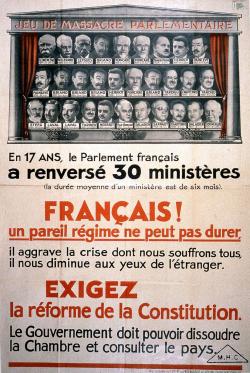 La seconde affiche fait en revanche la part belle au texte qui occupe près des deux tiers de sa surface. Le Parlement, de victime et d’objet qu’il était sur la première affiche, devient ici sujet de l’Histoire