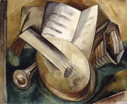 Peinture de Braque qui montre des instruments de musique