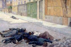 des hommes morts dans la rue pendant la commune de Paris