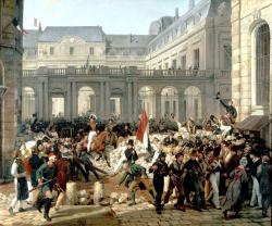  Louis-Philippe, duc d'Orléans, quitte le Palais Royal pour se rendre à l'hôtel de ville de Paris. Horace VERNET, ou Emile-Jean-Horace VERNET (1789 - 1863) 