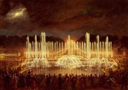 Les Grandes Eaux illuminées au bassin de Neptune en l'honneur du Roi d'Espagne
